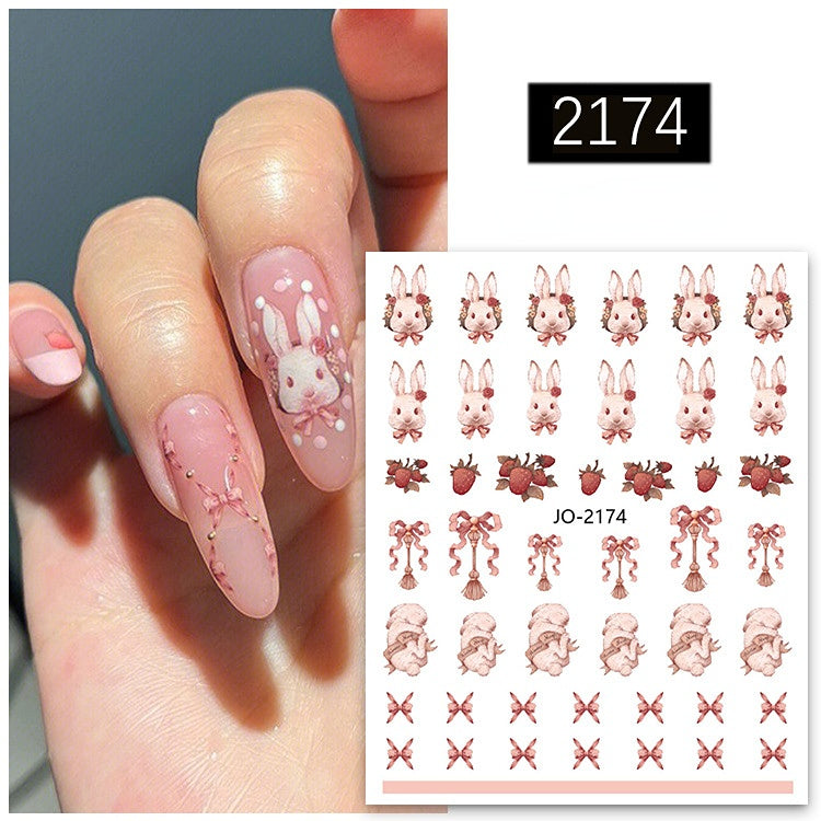 Wholesale Resin Rabbit National Style Ink Painting Nail Decals